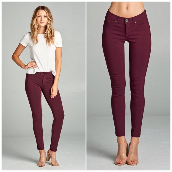 bchic_boutique Pants - Plum Skinny Ponte Pants
